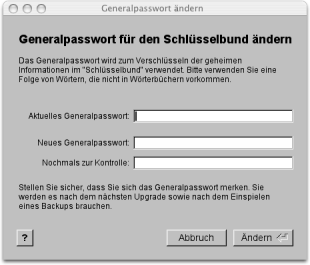 Generalpasswort Dialog